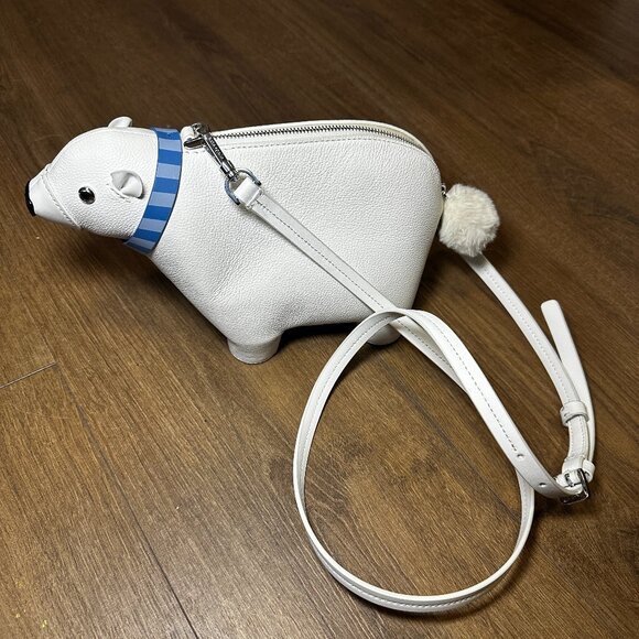 Kate Spade LEATHER Polar Bear crossbody + extra strap - Picture 1 of 10